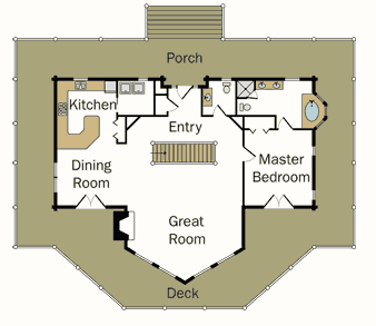 Georgia Mountain Log Home Main Floor Plan