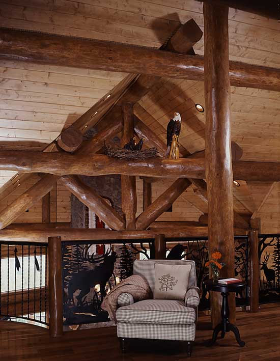 Log Home Sitting Nook in Loft