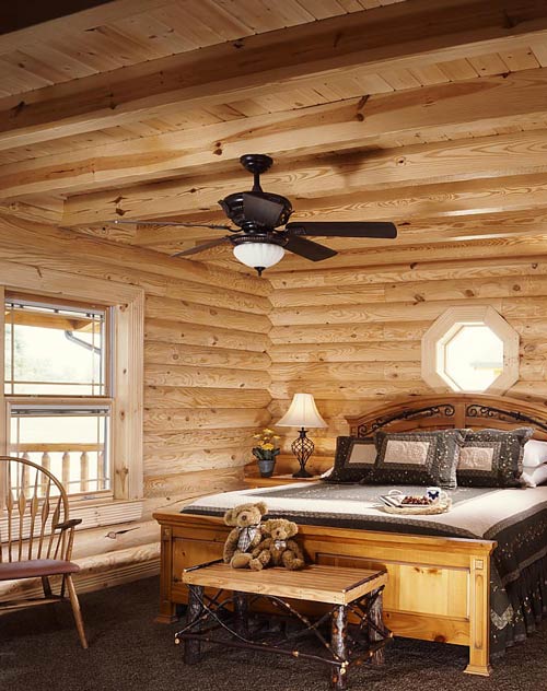 Log Home Bedroom