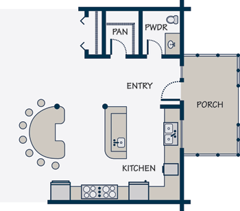Creative Kitchen Floor Plan | Northwoods Log Homes